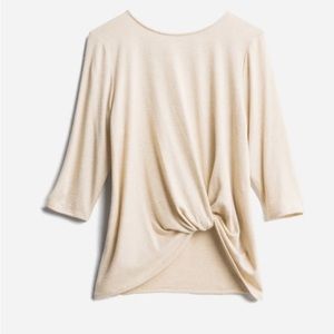 Leo & Nicole Collias Brushed Twist Front Knit Pullover
